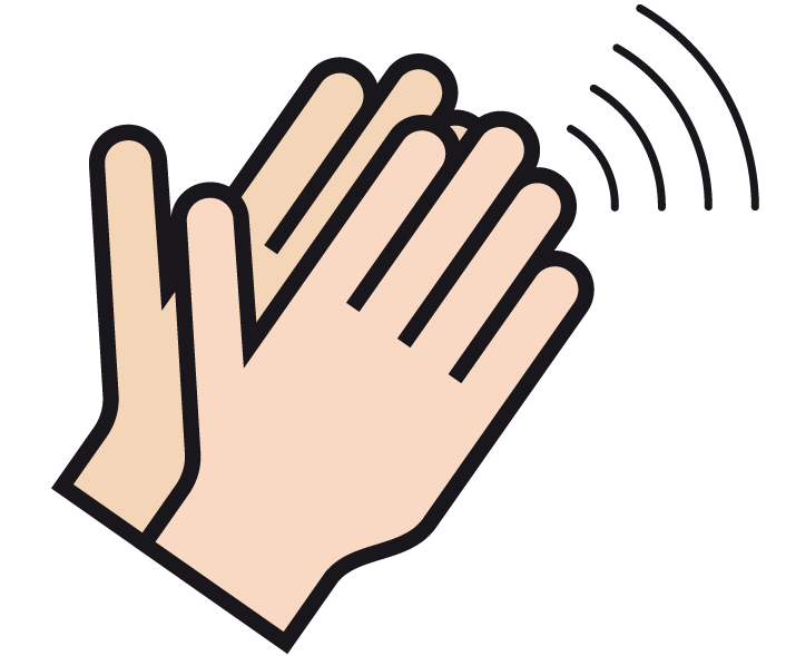 In der Abbildung siehst Du ein METACOM-Symbol, in dem die Hände klatschen. Das Symbol wird hier als Darstellung des Wortes "Vielen Dank" verwendet.