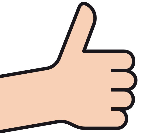 In der Abbildung siehst Du ein Metacom-Symbol, das das Wort "OK" darstellt. Das Symbol stellt eine Hand mit erhobenem Daumen dar.